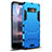 Funda Bumper Silicona y Plastico Mate Carcasa con Soporte para Samsung Galaxy Note 8 Duos N950F Azul Cielo