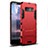 Funda Bumper Silicona y Plastico Mate Carcasa con Soporte para Samsung Galaxy Note 8 Duos N950F Rojo