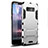 Funda Bumper Silicona y Plastico Mate Carcasa con Soporte para Samsung Galaxy Note 8 Plata