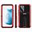 Funda Bumper Silicona y Plastico Mate Carcasa con Soporte para Samsung Galaxy S21 5G Rojo