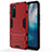 Funda Bumper Silicona y Plastico Mate Carcasa con Soporte para Vivo V20 SE Rojo