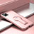 Funda Bumper Silicona y Plastico Mate Carcasa con Soporte R01 para Apple iPhone 11 Pro Oro Rosa