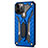 Funda Bumper Silicona y Plastico Mate Carcasa con Soporte R01 para Apple iPhone 12 Pro Azul