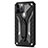 Funda Bumper Silicona y Plastico Mate Carcasa con Soporte R01 para Apple iPhone 12 Pro Max Negro