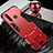 Funda Bumper Silicona y Plastico Mate Carcasa con Soporte R01 para Huawei P30 Lite New Edition Rojo