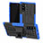 Funda Bumper Silicona y Plastico Mate Carcasa con Soporte R01 para Samsung Galaxy Note 10 Azul