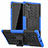 Funda Bumper Silicona y Plastico Mate Carcasa con Soporte R01 para Samsung Galaxy Note 10 Plus Azul