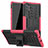 Funda Bumper Silicona y Plastico Mate Carcasa con Soporte R01 para Samsung Galaxy Note 10 Plus Rosa