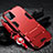 Funda Bumper Silicona y Plastico Mate Carcasa con Soporte R01 para Vivo iQOO 7 Legend 5G Rojo