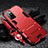 Funda Bumper Silicona y Plastico Mate Carcasa con Soporte R01 para Xiaomi Redmi 10 4G Rojo