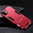 Funda Bumper Silicona y Plastico Mate Carcasa con Soporte R02 para Apple iPhone 11 Rojo