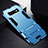 Funda Bumper Silicona y Plastico Mate Carcasa con Soporte R02 para Samsung Galaxy S10 5G Azul