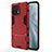 Funda Bumper Silicona y Plastico Mate Carcasa con Soporte R02 para Xiaomi Mi 11 Lite 5G Rojo