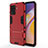 Funda Bumper Silicona y Plastico Mate Carcasa con Soporte T01 para Oppo A94 4G Rojo