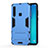 Funda Bumper Silicona y Plastico Mate Carcasa con Soporte T01 para Samsung Galaxy A9 (2018) A920 Azul Cielo