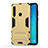 Funda Bumper Silicona y Plastico Mate Carcasa con Soporte T01 para Samsung Galaxy A9 Star Pro Oro