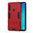 Funda Bumper Silicona y Plastico Mate Carcasa con Soporte T01 para Samsung Galaxy A9 Star Pro Rojo