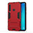 Funda Bumper Silicona y Plastico Mate Carcasa con Soporte T01 para Samsung Galaxy A9s Rojo