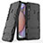 Funda Bumper Silicona y Plastico Mate Carcasa con Soporte T02 para Samsung Galaxy A10s Negro