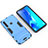 Funda Bumper Silicona y Plastico Mate Carcasa con Soporte T02 para Samsung Galaxy A9 (2018) A920 Azul Cielo