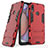 Funda Bumper Silicona y Plastico Mate Carcasa con Soporte T02 para Samsung Galaxy M01s Rojo