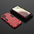 Funda Bumper Silicona y Plastico Mate Carcasa con Soporte T04 para Samsung Galaxy A12 5G Rojo