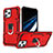 Funda Bumper Silicona y Plastico Mate Carcasa con Soporte YF1 para Apple iPhone 13 Pro Max Rojo