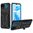 Funda Bumper Silicona y Plastico Mate Carcasa con Soporte YF1 para Realme C20A Azul