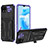 Funda Bumper Silicona y Plastico Mate Carcasa con Soporte YF1 para Realme C20A Morado