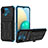Funda Bumper Silicona y Plastico Mate Carcasa con Soporte YF1 para Samsung Galaxy A02 Azul