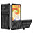 Funda Bumper Silicona y Plastico Mate Carcasa con Soporte YF1 para Samsung Galaxy A04 4G Negro
