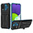 Funda Bumper Silicona y Plastico Mate Carcasa con Soporte YF1 para Samsung Galaxy A22 4G Azul