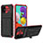 Funda Bumper Silicona y Plastico Mate Carcasa con Soporte YF1 para Samsung Galaxy A31 Rojo