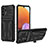 Funda Bumper Silicona y Plastico Mate Carcasa con Soporte YF1 para Samsung Galaxy A32 4G Negro