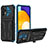 Funda Bumper Silicona y Plastico Mate Carcasa con Soporte YF1 para Samsung Galaxy A72 4G Azul
