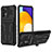 Funda Bumper Silicona y Plastico Mate Carcasa con Soporte YF1 para Samsung Galaxy A72 4G Negro