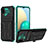 Funda Bumper Silicona y Plastico Mate Carcasa con Soporte YF1 para Samsung Galaxy M02 Verde