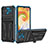 Funda Bumper Silicona y Plastico Mate Carcasa con Soporte YF1 para Samsung Galaxy M04 Azul