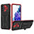 Funda Bumper Silicona y Plastico Mate Carcasa con Soporte YF1 para Samsung Galaxy S20 FE 4G Rojo