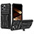 Funda Bumper Silicona y Plastico Mate Carcasa con Soporte YF2 para Apple iPhone 14 Pro Max Negro