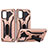 Funda Bumper Silicona y Plastico Mate Carcasa con Soporte YF2 para Samsung Galaxy S20 Plus 5G Oro Rosa