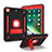 Funda Bumper Silicona y Plastico Mate Carcasa con Soporte YJ1 para Apple iPad Mini 4 Rojo y Negro