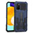 Funda Bumper Silicona y Plastico Mate Carcasa con Soporte ZJ1 para Samsung Galaxy A02s Azul