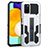 Funda Bumper Silicona y Plastico Mate Carcasa con Soporte ZJ1 para Samsung Galaxy A03s Blanco