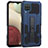 Funda Bumper Silicona y Plastico Mate Carcasa con Soporte ZJ1 para Samsung Galaxy A12 Nacho Azul