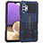 Funda Bumper Silicona y Plastico Mate Carcasa con Soporte ZJ1 para Samsung Galaxy A32 5G Azul