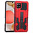 Funda Bumper Silicona y Plastico Mate Carcasa con Soporte ZJ1 para Samsung Galaxy A42 5G Rojo