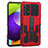 Funda Bumper Silicona y Plastico Mate Carcasa con Soporte ZJ1 para Samsung Galaxy A52s 5G Rojo