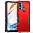 Funda Bumper Silicona y Plastico Mate Carcasa para Motorola Moto G60 Rojo