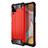 Funda Bumper Silicona y Plastico Mate Carcasa para Samsung Galaxy A12 5G Rojo